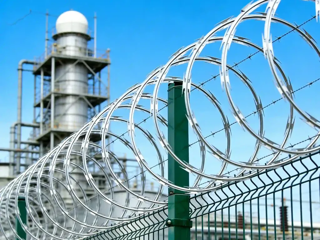 Galvanised razor wire for high-security perimeter protection