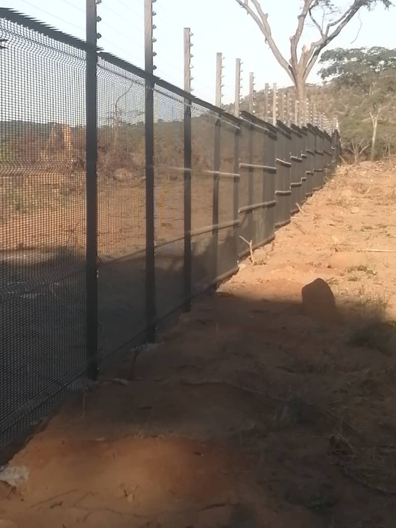 Long Azzar ClearVue security fence installation