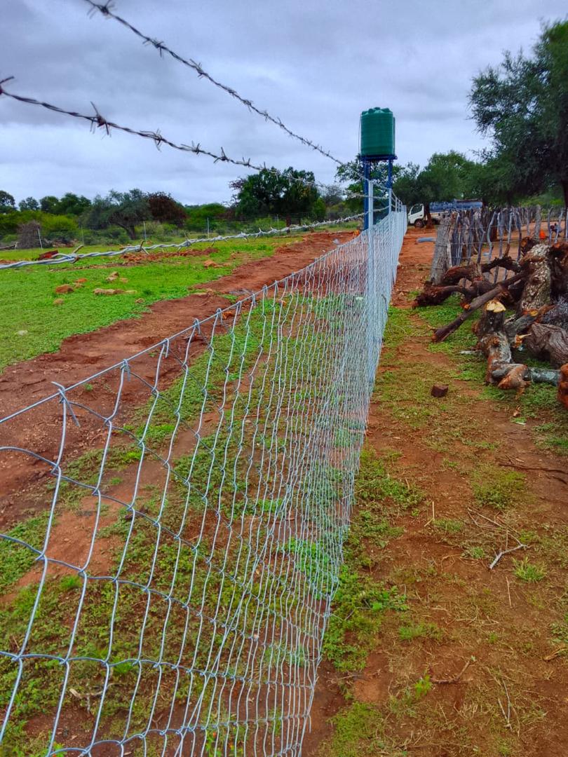 Azzar diamond mesh farm perimeter installation in Zimbabwe